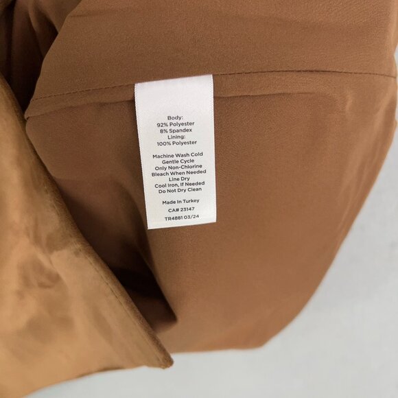 Talbots Dress Womens 2 Tan Tobacco Faux Suede Button Front Academia Quiet Luxury - Picture 13 of 14